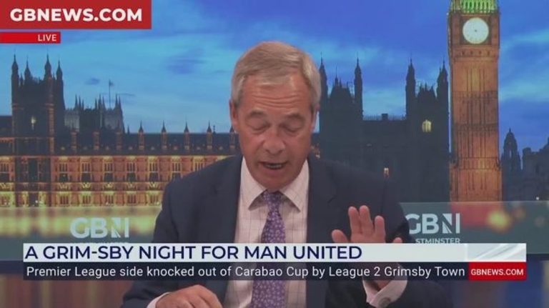 ‘One of the funniest things I’ve seen on British TV!’ Nigel Farage left in hysterics at side-splitting Jacob Rees-Mogg GB News moment